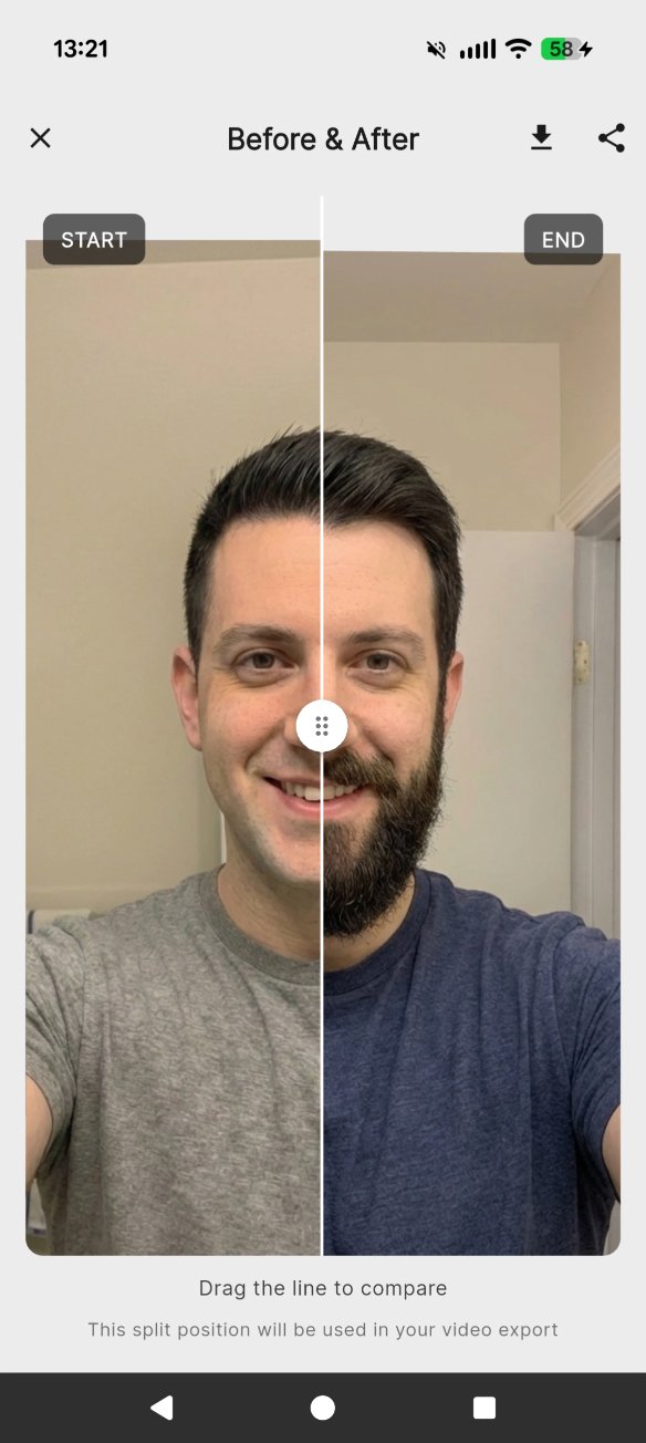 Lapser beard growth and fitness tracking examples