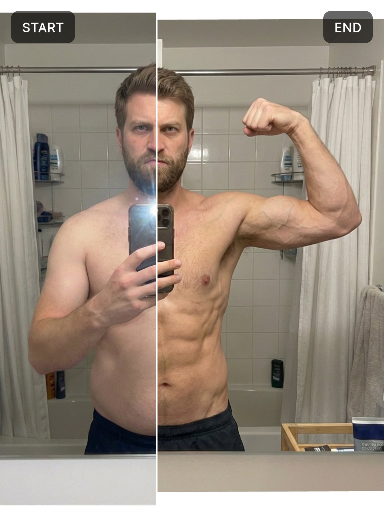 Lapser body transformation before and after comparison