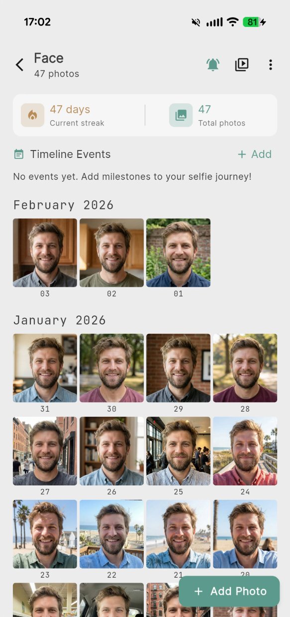 Lapser face project daily selfie timeline